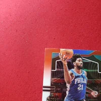 Load image into Gallery viewer, 2019 Prizm Joel Embiid Red White & Blue Prizm #199 Kansas Jayhawks 76ers SHIPPING IS INCLUDED