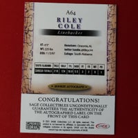Load image into Gallery viewer, 2021 Sage Premier Draft Riley Cole Auto #A64 South Alabama Green Bay Packers SHIPPING INCLUDED