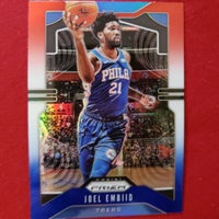 Load image into Gallery viewer, 2019 Prizm Joel Embiid Red White & Blue Prizm #199 Kansas Jayhawks 76ers SHIPPING IS INCLUDED