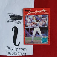 Load image into Gallery viewer, 1990 Donruss Juan Gonzalez Rated Rookie #33 Texas Rangers HOF SHIPPING IS INCLUDED
