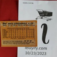 Load image into Gallery viewer, 1988 Topps Mike Greenwell Gold Cup RC #493 Boston Red Sox SHIPPING IS INCLUDED
