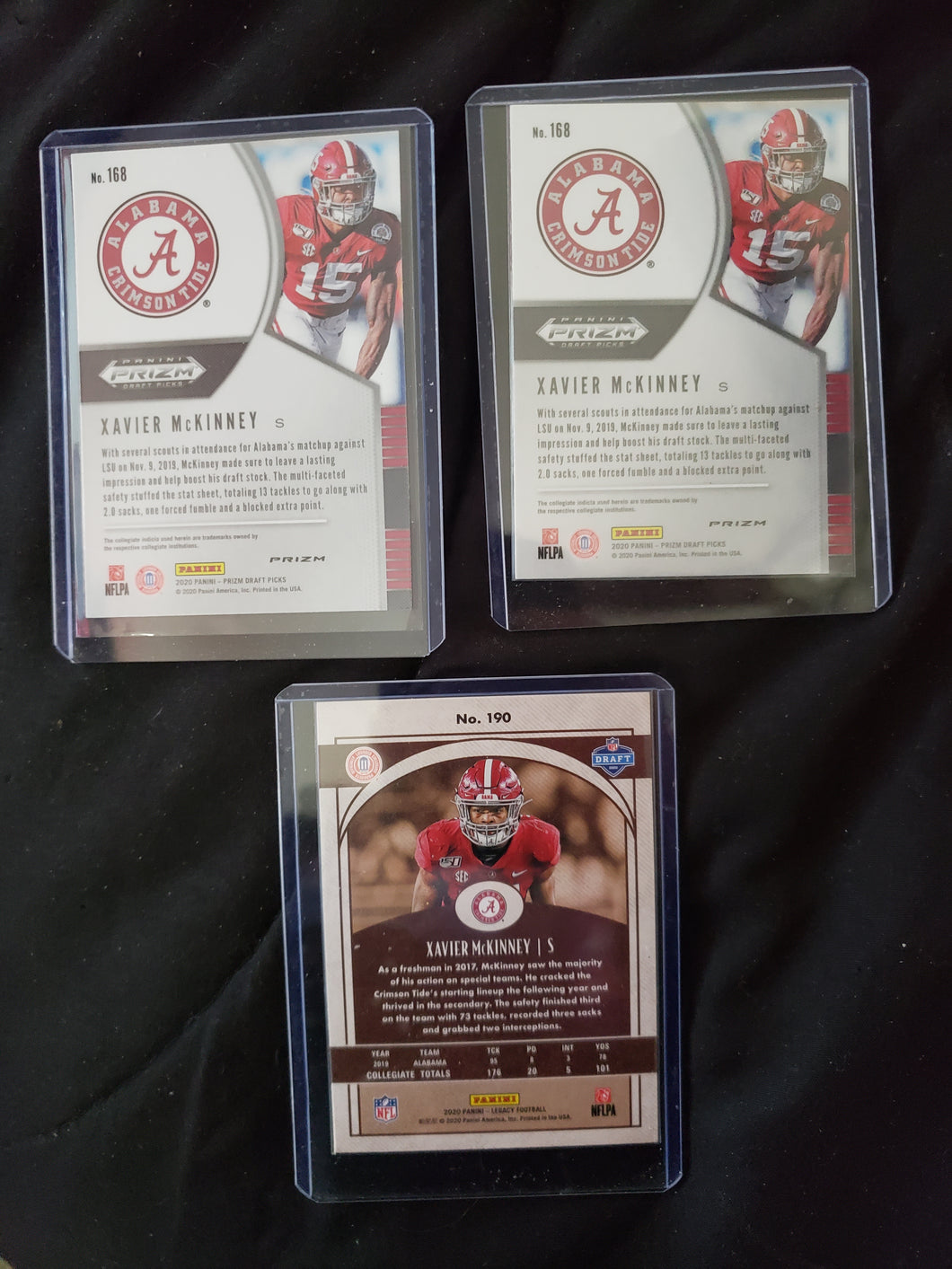 Xavier McKinney RC Lot (3 Cards) Alabama Crimson Tide N.Y. Giants