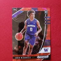Load image into Gallery viewer, 2020 Panini Prizm Jaden Mcdaniels red ice prizm Washington Huskies/Timberwolves SHIPPED AND INSURED
