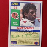 Load image into Gallery viewer, 1990 Score Deion Sanders #95 HOF 2nd Year Atlanta Falcons SHIPPING IS INCLUDED
