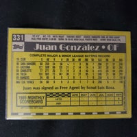Load image into Gallery viewer, 1990 Topps #331 Juan Gonzalez RC #331 Texas Rangers HOF SHIPPING IS INCLUDED
