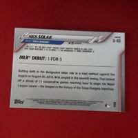 Load image into Gallery viewer, 2020 Topps Chrome Nick Solak RC Debut #U-60 Texas Rangers SHIPPING INCLUDED

