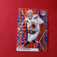 Load image into Gallery viewer, 2020 Mosiac Baker Mayfield Reactive Blue prizm #52 Oklahoma Sooners SHIPPED AND INSURED
