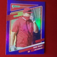 Load image into Gallery viewer, 2021 Donruss Mike Trout face mask variant Holo Purple SHIPPING IS INCLUDED
