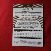 Load image into Gallery viewer, 2020 Sage Hit AJ Dillon RC #61 Boston College Eagles/Packers SHIPPING IS INCLUDED
