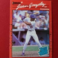 Load image into Gallery viewer, 1990 Donruss Juan Gonzalez Rated Rookie #33 Texas Rangers HOF SHIPPING IS INCLUDED
