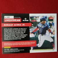 Load image into Gallery viewer, 2021 Donruss Ronald Acuna Jr. Livestream Rapture Parallel Atlanta Braves SHIPPING IS INCLUDED
