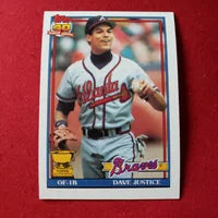 1991 Topps 40th David Justice RC #329 Atlanta Braves SHIPPING IS INCLUDED