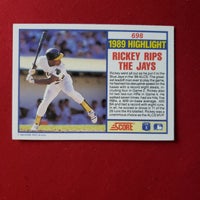 Load image into Gallery viewer, 1990 Score Rickey Henderson #698 Oakland A&#39;s HOF SHIPPING IS INCLUDED
