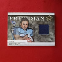 Load image into Gallery viewer, 2008 Leaf Rookies &amp; Stars Chris Johnson Freshman Orientation Patch SP /250 RC Tennessee Titans SHIPPING INCLUDED
