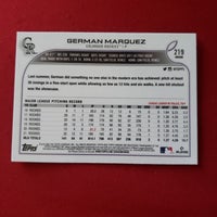 Load image into Gallery viewer, 2022 Topps Chrome German Marquez #219 Black and White Raywave SHIPPED &amp; INSURED
