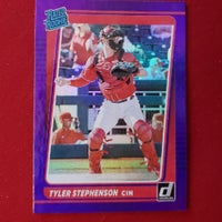 Load image into Gallery viewer, 2021 Donruss Tyler Stephenson Rated Rookie Holo Purple #57 Cincinnati Reds SHIPPING INCLUDED
