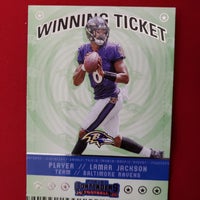 Load image into Gallery viewer, 2020 Contenders Lamar Jackson Winning Ticket #WT4 Louisville Cardinals/Ravens SHIPPING IS INCLUDED
