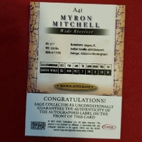 Load image into Gallery viewer, 2021 Premier draft Myron Mitchell Rookie Auto Alabama Birmingham Minnesota Vikings SHIPPED AND INSURED
