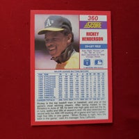 Load image into Gallery viewer, 1990 Score Rickey Henderson #360 Oakland A&#39;s HOF SHIPPING IS INCLUDED
