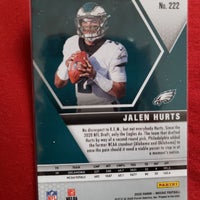 Load image into Gallery viewer, 2020 Mosiac Jalen Hurts RC Base #222 Oklahoma Sooners Philadelphia Eagles SHIPPING IS INCLUDED
