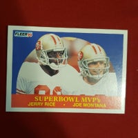 Load image into Gallery viewer, 1990 Fleer Joe Montana Jerry Rice Super Bowl MVPs #397 SHIPPED AND INSURED
