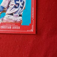 Load image into Gallery viewer, 2021 Diamond Kings Debut Cristian Javier Red Frame #DDK-HA Houston Astros SHIPPING IS INCLUDED
